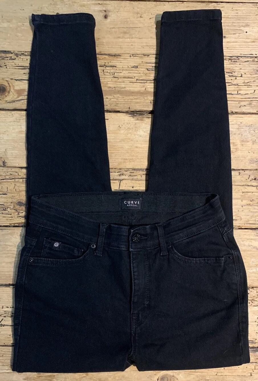 Curve Appeal Women’s Size 4/27 Solid Black Stretch Jeans